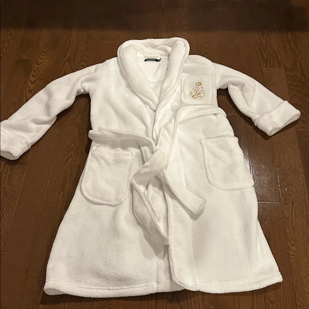 Lauren Ralph Lauren Soft plush White bath robe Small - Picture 1 of 4